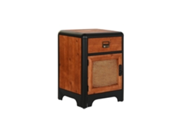 Mesa de Cabeceira ALEXANDRA HOUSE LIVING em metal marrom escuro e madeira de pinho (48x40x62cm)