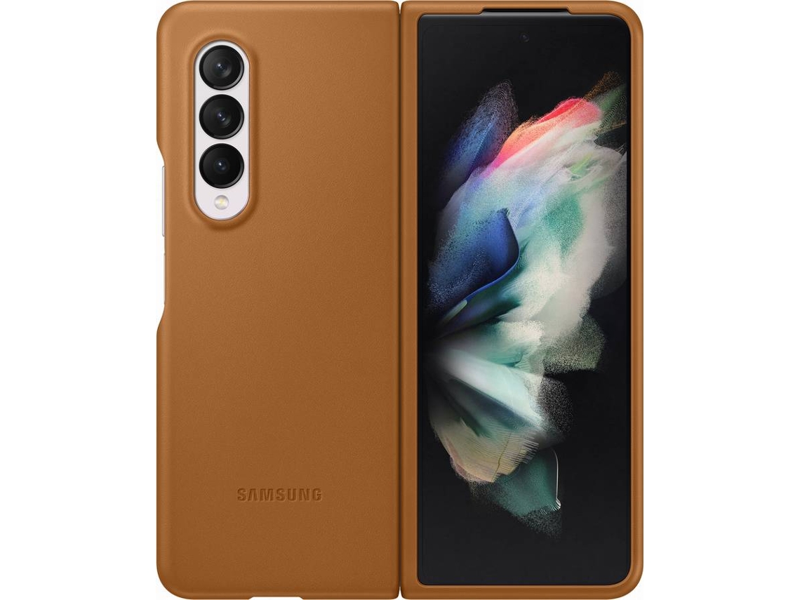 Capa SAMSUNG Zfold 3 Leather Castanho