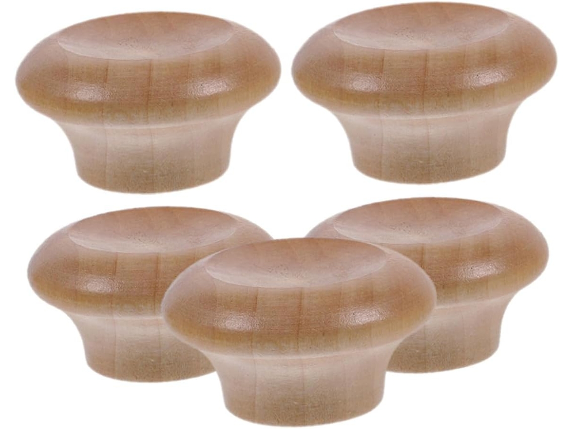 Conjunto De 5 Cabos De Madeira Para Tampas De Panelas, Resistentes Ao Calor, Cabos Compactos Para Utensílios De Cozinha Gokoco