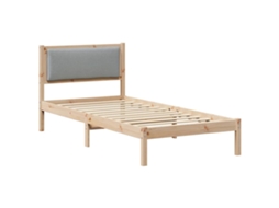 Estrutura de Cama com Cabeceira Cinzento Claro 100x200 cm MAISON EXCLUSIVE