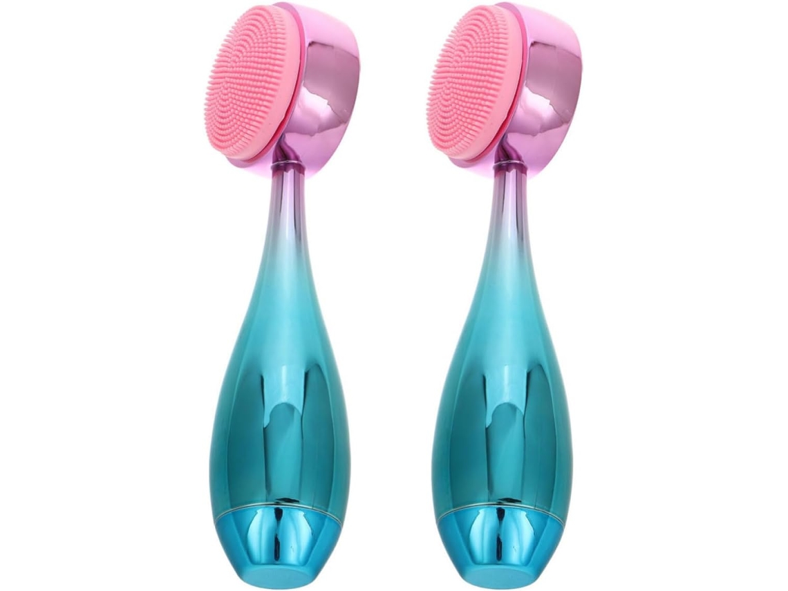 Conjunto de 2 esponjas de limpeza facial de silicone Dupla Face, esfoliante facial manual.