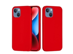 Capa De Silicone Para Iphone 15 - Cor Sólida, Proteção Fina E Antiaderente - Vermelha