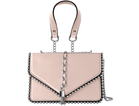 Bolsa de Mão com Pega de Corrente Metálica Rosa GALLANTRY