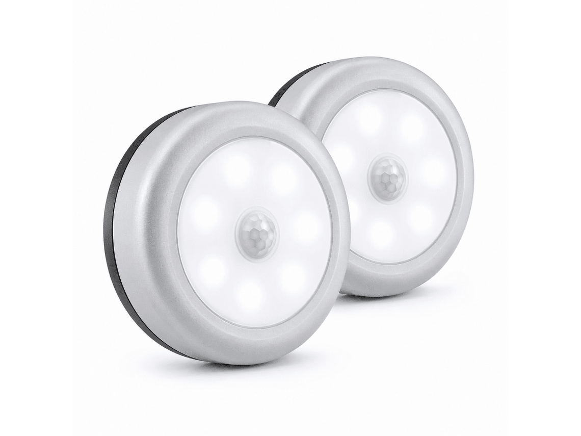 Refletor Led Sem Fio com Sensor de Movimento, Pacote com 2 Unidades para Guarda, Roupa, Alimentado por Bateria, Mais Popular BRILVIBERA