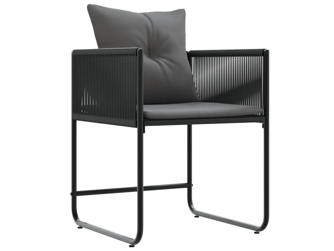 Conjunto 4 Cadeira De Jardim Vidaxl Preto Aço Revestido A Pó (53.5 X 50.5 X 80 Cm)