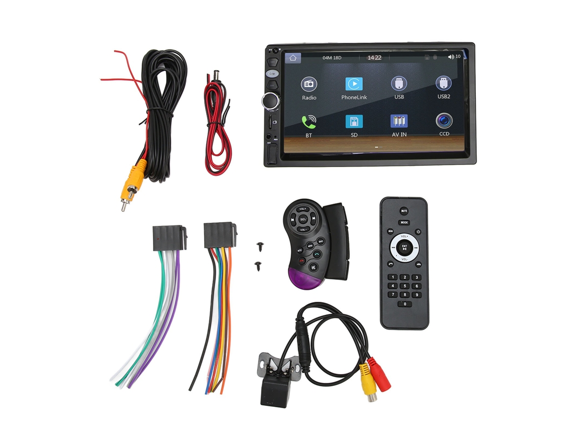 Mali rádio Estéreo Carro Bluetooth 5.1 Tela Touch 7 Polegadas Mirror Link Controle Volante Imagem Ré Mp5 Player