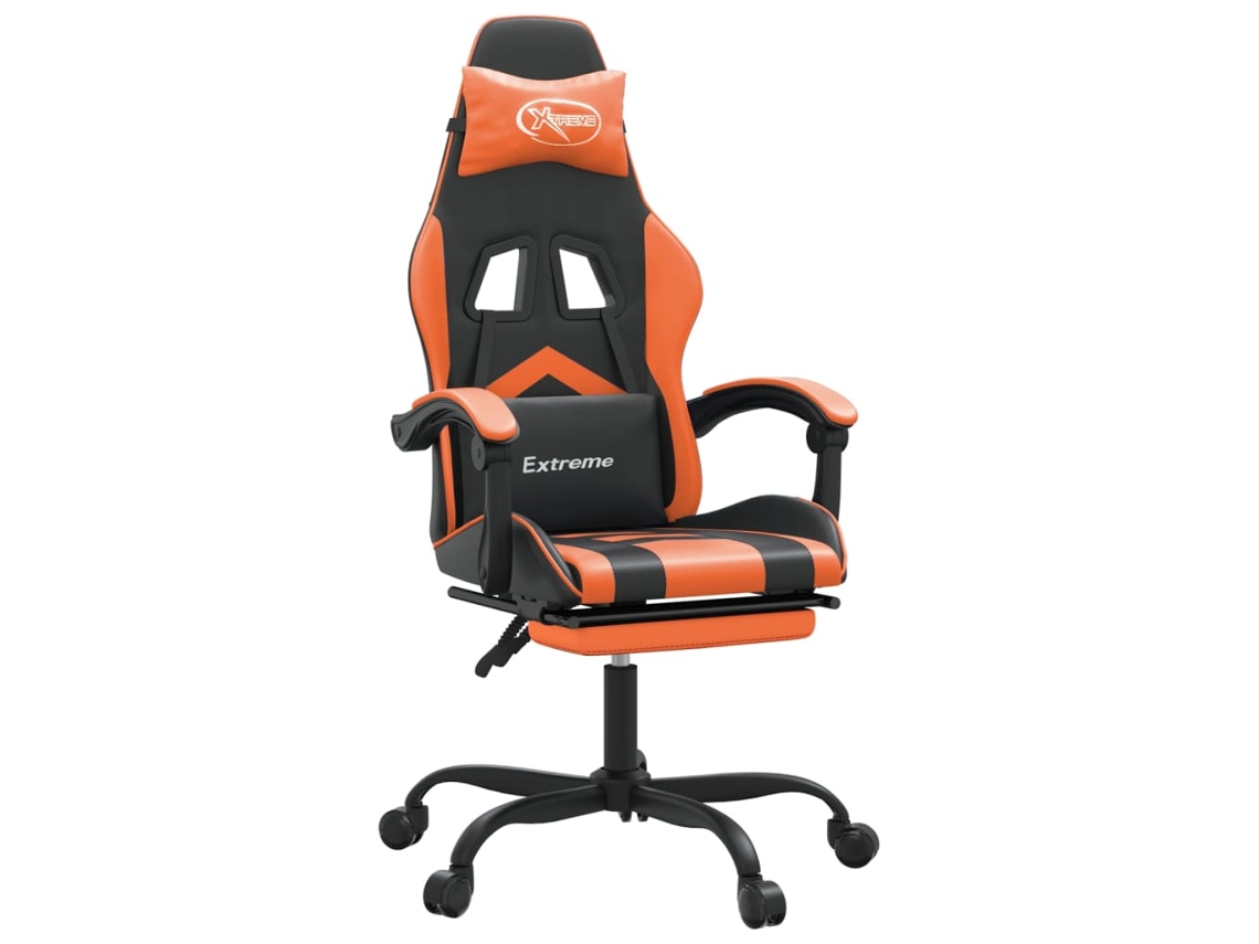 Cadeira de gaming VIDAXL Laranja Couro Artificial