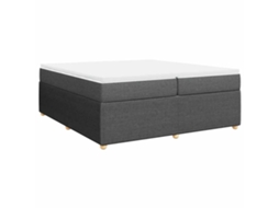 Cama com Molas/Colchão 200x200 Cm em Tecido Cinzento Escuro MAISON EXCLUSIVE