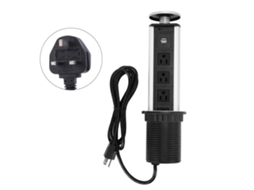 Laxiscreed Soquete Vertical Oculto Com Pop-up De Mesa E 4 Portas Usb - Padrão Reino Unido 220v
