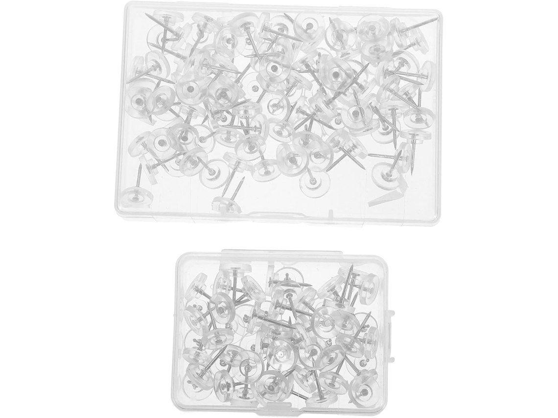 Conjunto de 150 peças criativas de alfinetes para decoração de arte e escola, reutilizáveis e delicadas com superfícies feitas à mão.
