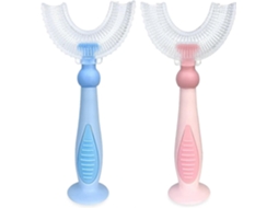 Kit com Escova de Dentes em Formato U para Crianças, Manual Treinamento, Cabeça Silicone Maci o Qualidade Alimentar, GOKOCO