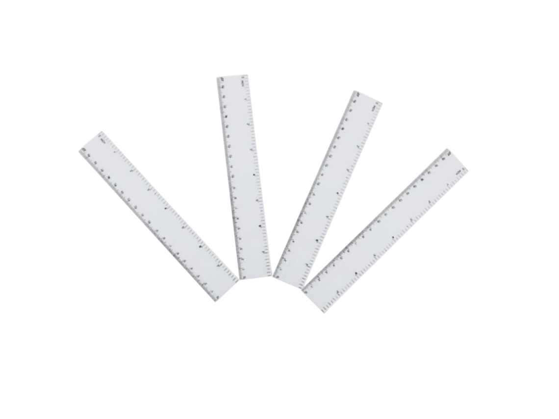 Régua De Plástico Nolitoy Com Escala Dupla 8 Polegadas 20cm, Conjunto De 4 Peças Ferramenta Medição Resistente E Rígida