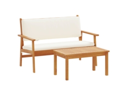 Conjunto 2 Conjunto De Móveis Para Exterior Vidaxl Branco Madeira De Acácia Maciça (75 X 45 X 38 Cm)
