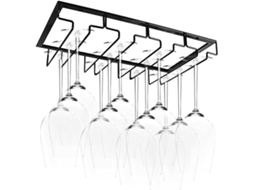 Suporte para Copo Suspenso de Vinho com 4 Trilhos 8-12 Copos 40 X 22 5 Cm Bares Adegas Cozinhas UISAVE