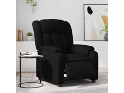 Vidaxl Poltrona Reclinável Elétrica Couro Artificial Preto