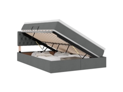 SYFAX™ Cama com Arrumação e Colchão Cinza Escuro 140 X 200 Cm