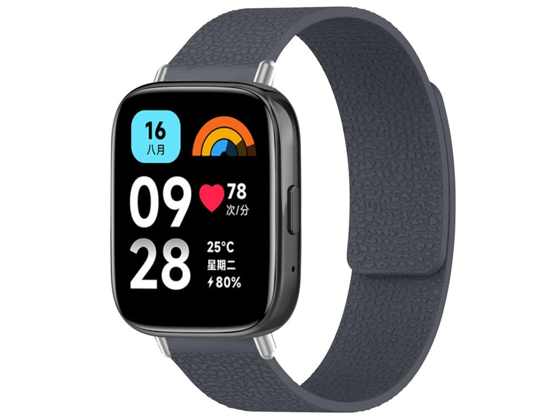 Bracelete para Redmi Watch 3 Active / Lite Silicone Magnético Textura de Lichia Cinza XIAOMOYU