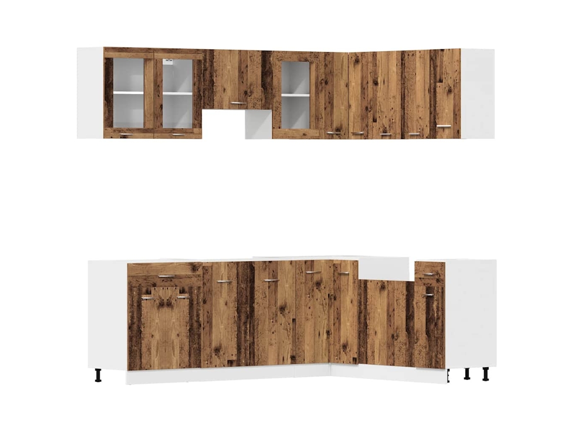 Kitchen Cabinet Set, Kitchen Cabinet Sets Vidaxl Marrom Madeira Processada (n/a)