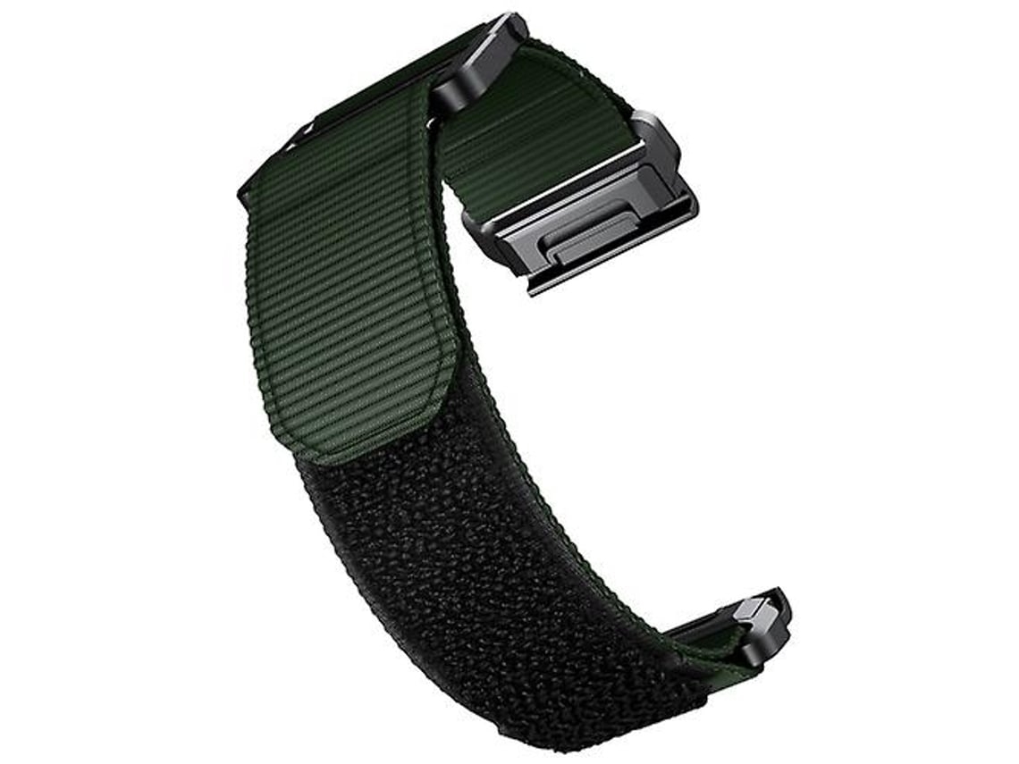 Pulseira De Nylon Com Velcro 26 Mm, Compatível Garmin Fenix 6x/ 5x, Verde Exército, Acabamento Moderno