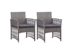 Cadeiras De Jardim Com Almofadões 2 Pcs Vime Pe Antracite Dkd Home Decor