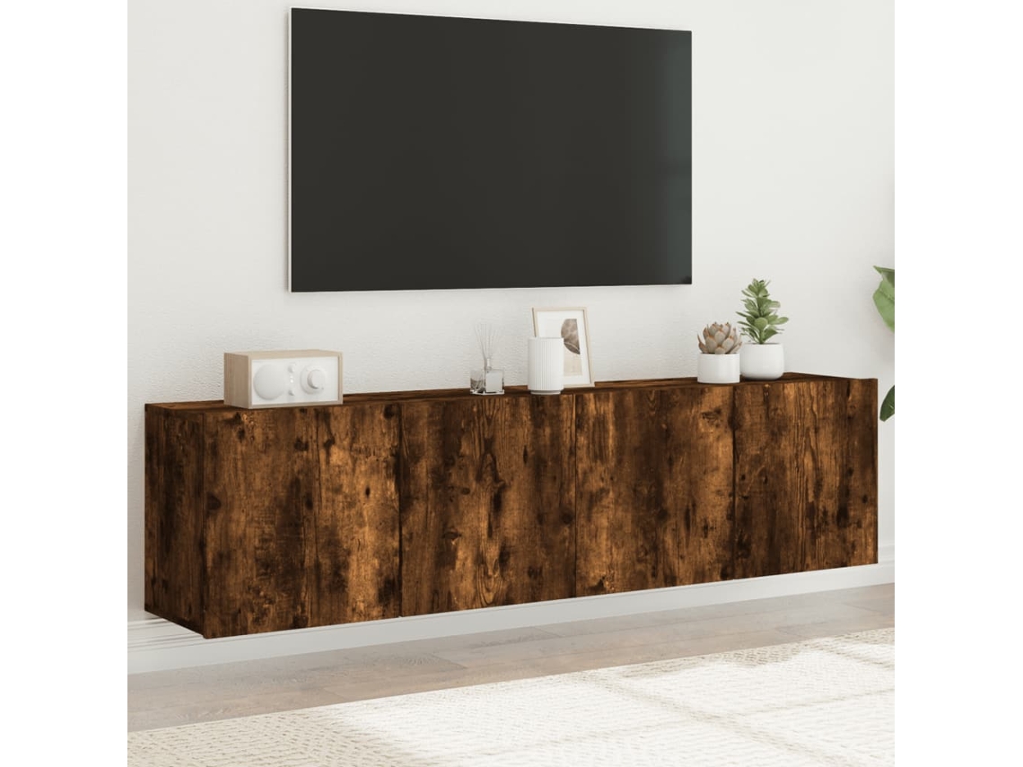 Vidaxl Móveis De Parede Para Tv 2 Pcs 80x30x41 Cm Carvalho Fumado