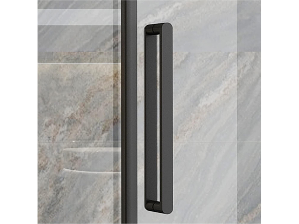 Puxador Interno Para Porta De Box Vidro, Resistente, Em Aço Inoxidável 304, Com Acabamento Preto Fosco 440mm