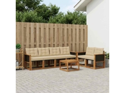 Vidaxl Conjunto De Sofás Para Exterior 7 Unid. Natural E Bege