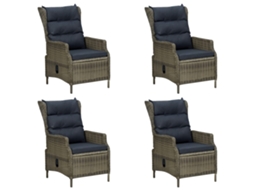 Maison Exclusive - 5 Pcs Conjunto De Jantar Para Jardim Castanho