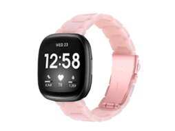 Bracelete Resina Luxury Rosa Fitbit by Google Versa 2