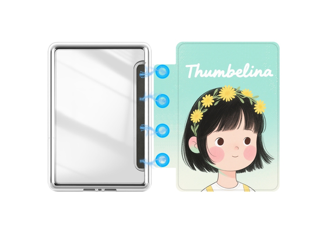 Elysve Capa Transparente Com Fixação Magnética Lateral Para Kobo Libra2 / Libra Colour 7 Polegadas Menina