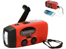 Rádio de Emergência AQUAFORGE com lanterna led, portátil, am/fm, bateria externa de 10000mah, verde militar