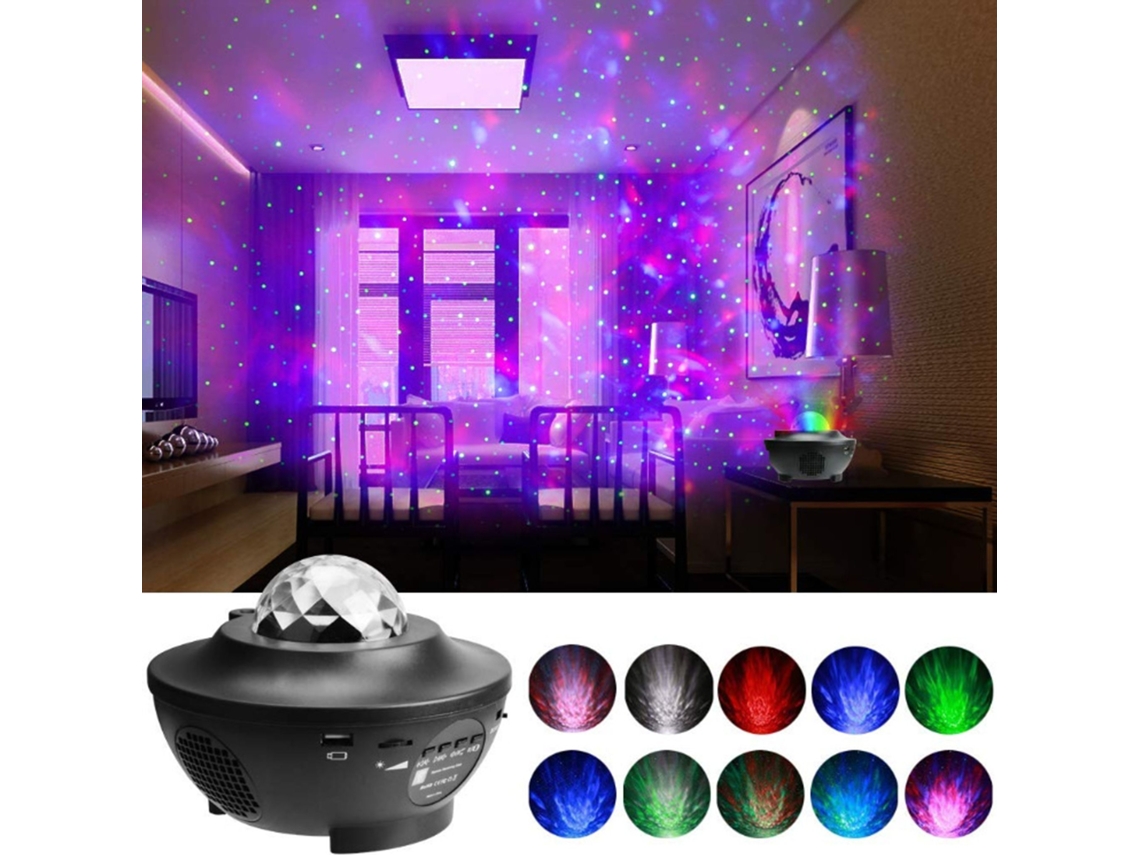 Projetor Led, Luminária de Céu Estrelado, Alto, Falante com Efeito de Ondas na Água e Bluetooth BRILVIBERA