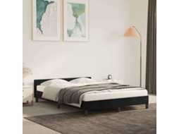 Cama De Casal | Camas Para Quarto | Estrutura De Cama Sem Colchão 140x190 Cm Veludo Preto