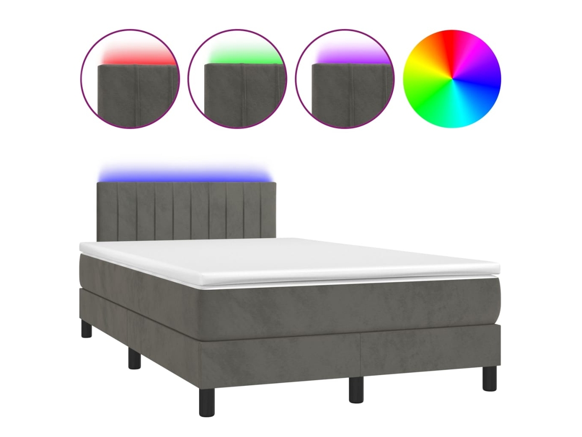 Box Spring Bed, Box Spring Beds Vidaxl Cinzeto Veludo (120 X 200 Cm)