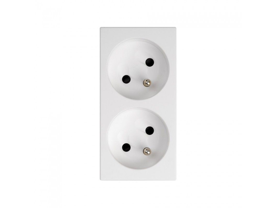 Base Francesa Dupla Parafuso Rápido Embor.branco Simon 50000458 030