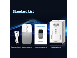 Rato Sem Fio M1 Tradutor de Voz 116/226 Idiomas Speech To Text Bt 5.1 2.4g | S/MARCA