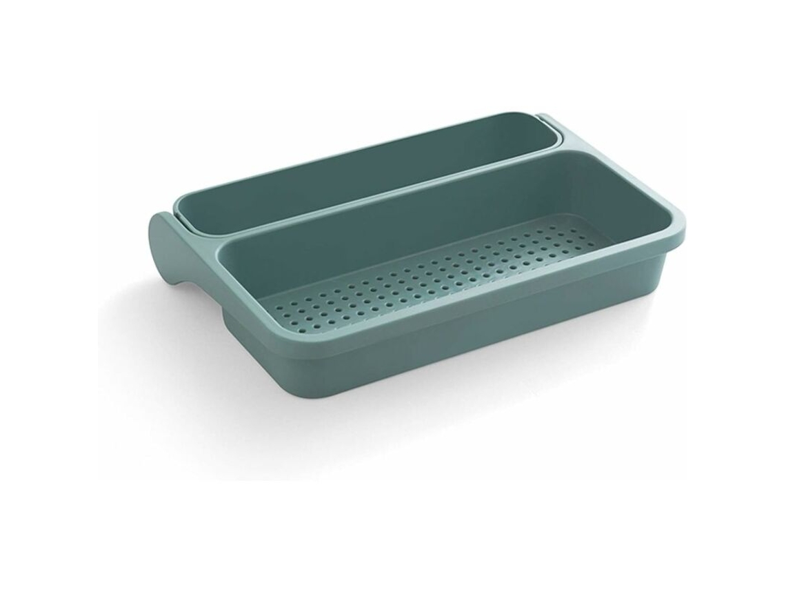 Cesto escorredor para limpeza de frutas e legumes, suporte duplo, Cozimento Tempo (cor: Verde) - aquaforge