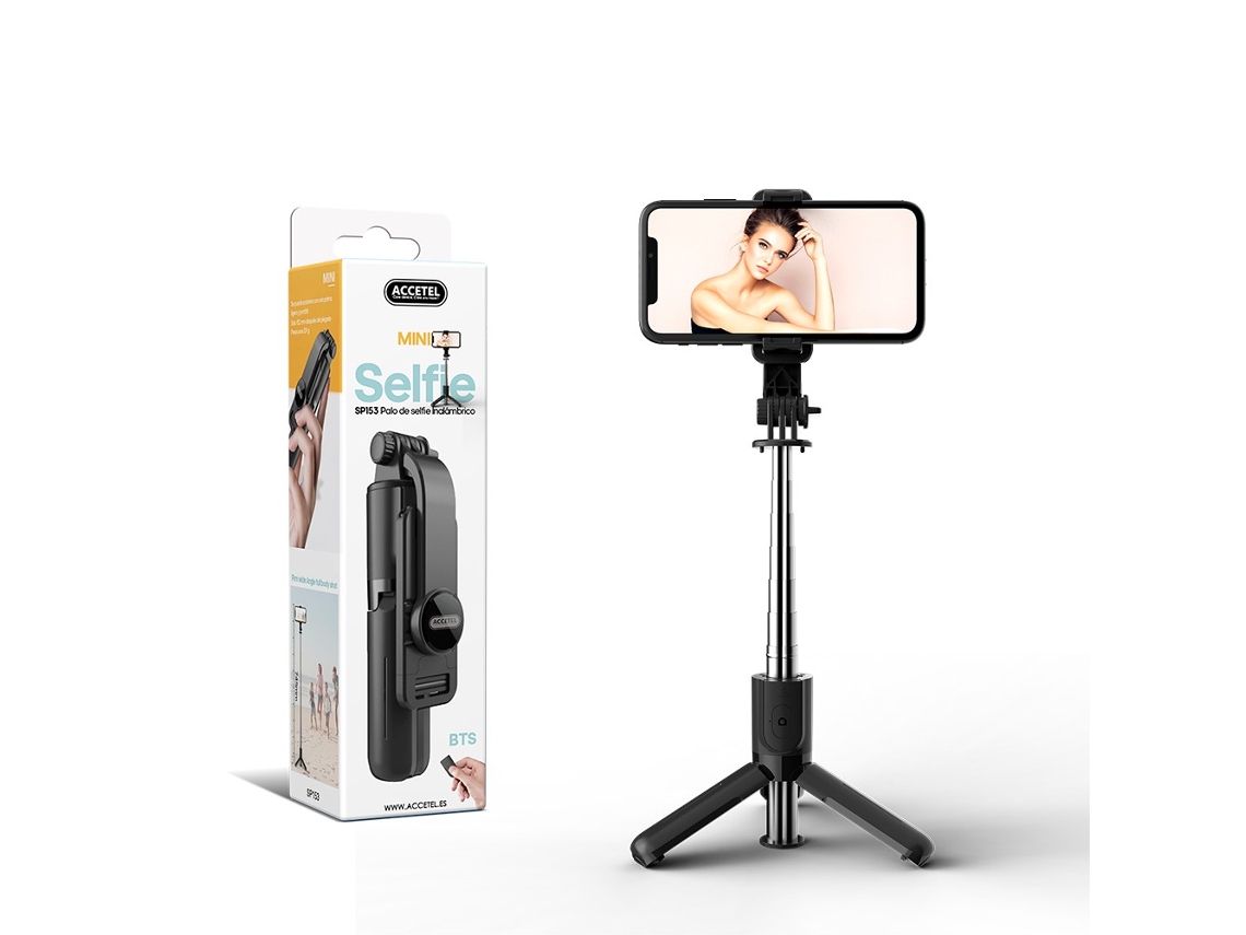 Selfie Stick Com Tripé E Comando Bluetooth Accetel Sp153