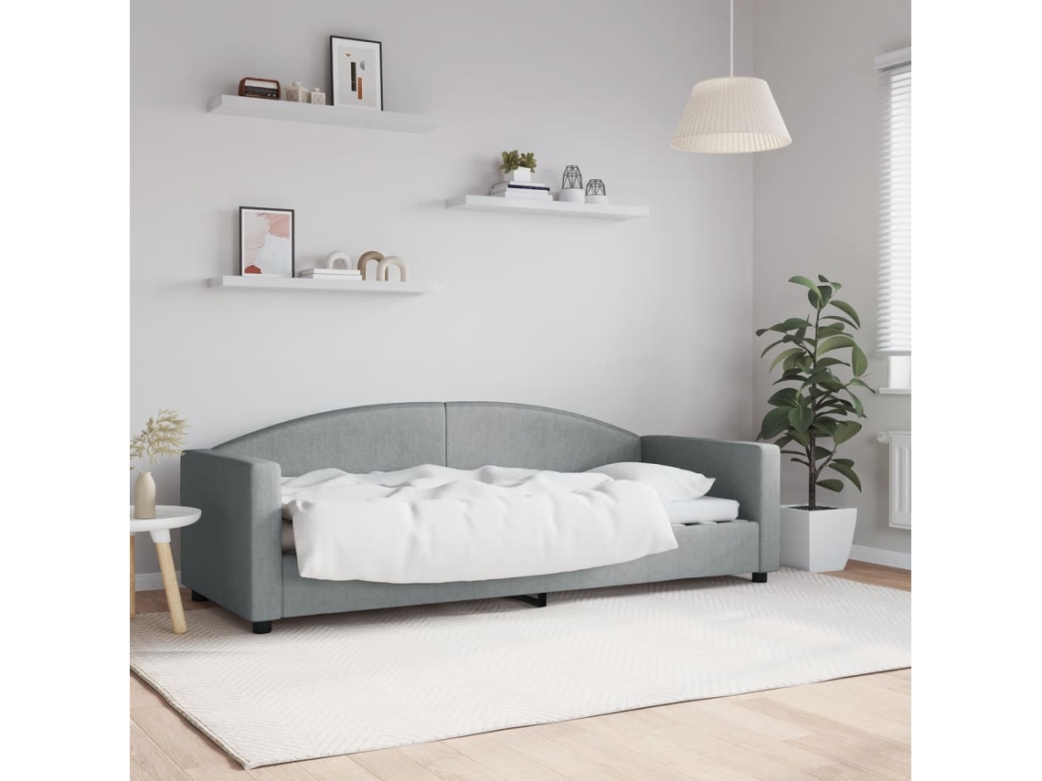Vidaxl Sofá-cama 80x200 Cm Tecido Cinzento-claro