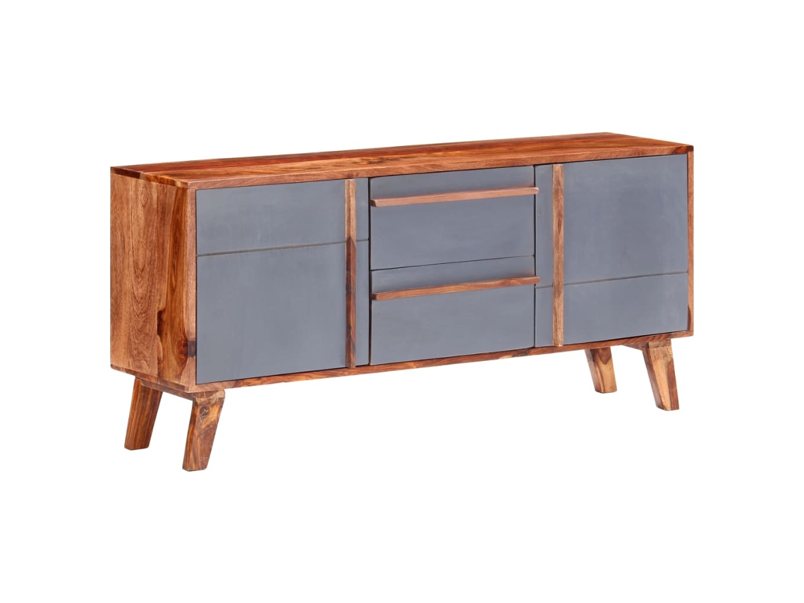 Aparador 120x30x55 cm Madera Maciza Gris