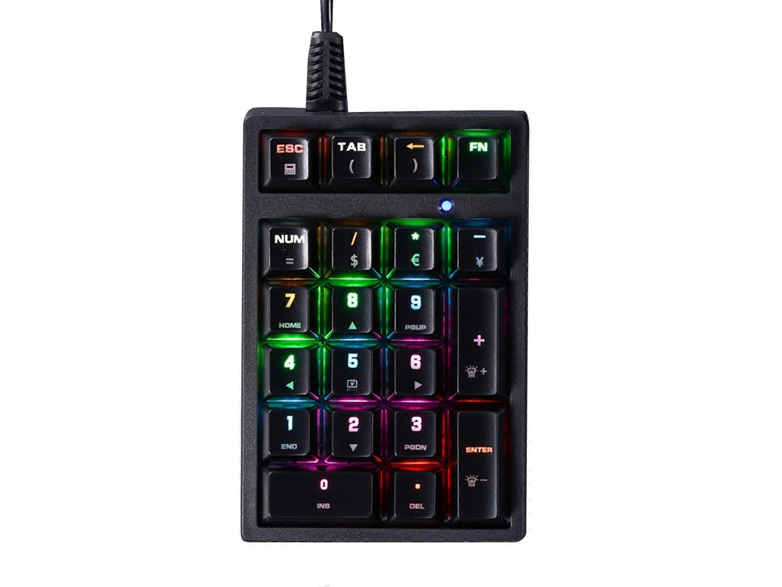 Teclado Numérico De 21 Teclas Com Eixo Verde Rgb, Ergonômico, Para Laptop, Contabilidade Financeira Ly Ebike
