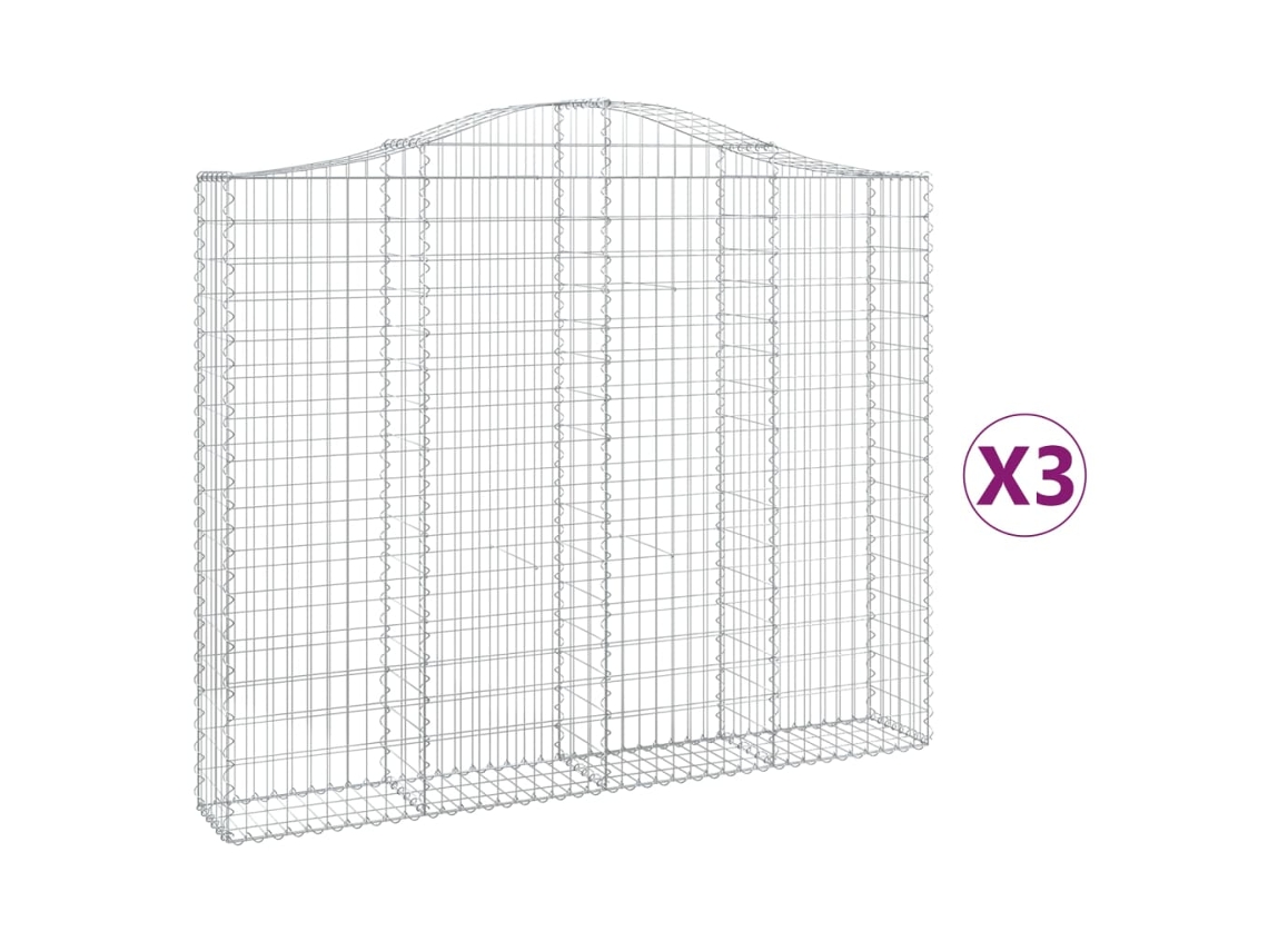 Gabion Basket, Gabion Baskets Vidaxl Prateado Ferro (200 X 30 X 160/180 Cm)