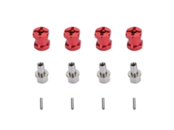 Mali 4pcs Extensão de Cubo Hexagonal de Roda Rc 12mm Diâmetro 15mm com Parafusos de Bloqueio Metal para Carros Rc Vermelho