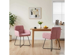 Vidaxl Cadeiras De Jantar 2 Unid. Veludo Rosa 59 X 56,5 X 86 Cm