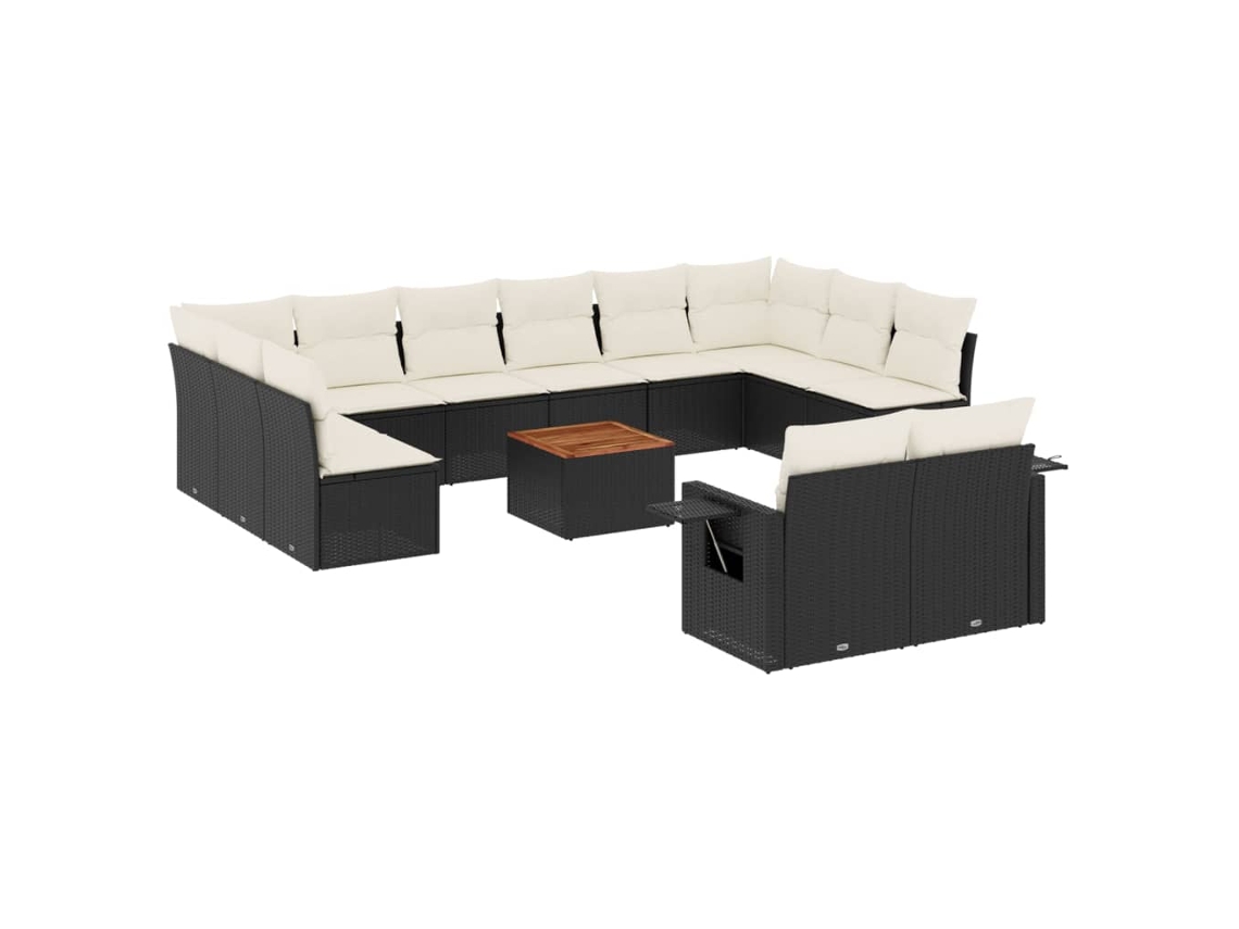 Garden Sofa Set, Garden Sofa Sets Vidaxl Preto Rattan / Vime (n/a)