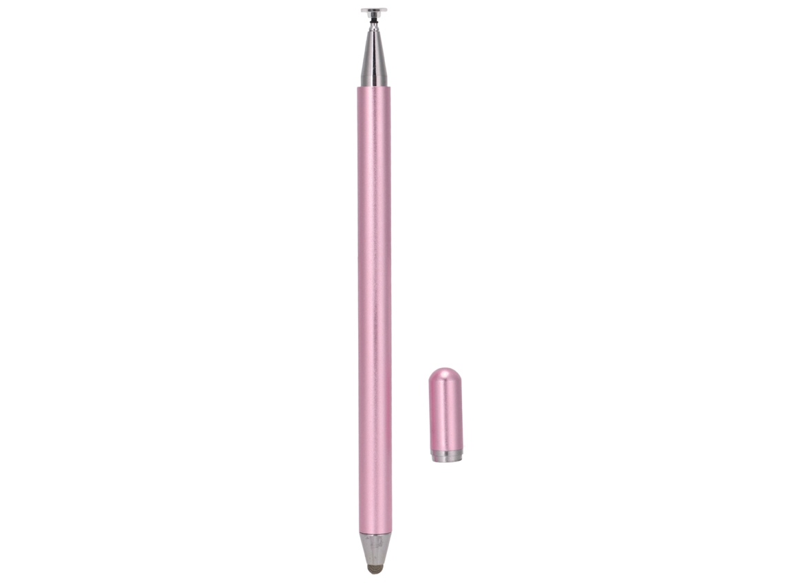 Caneta Estilo Com Disco Capacitivo Duas Pontas Para Tela Tática, Rosa