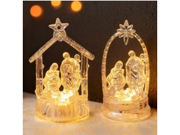 Decoração De - Creche De Acrílico Com Luzes Led, Estatuetas Éclairées, 2 Peças,