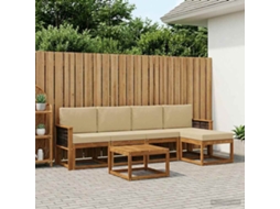Vidaxl Conjunto De Sofás Para Exterior 6 Unid. Natural E Bege