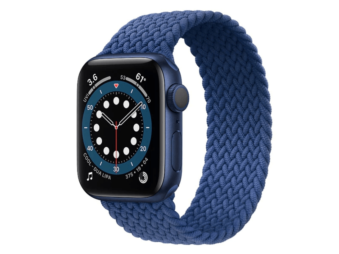 Pulseira trançada Solo Nylonsense para Apple Watch Series 11 42 mm, preta (165 mm e 176 mm polegadas)