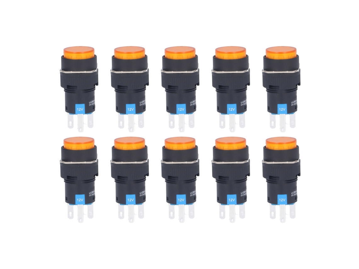 Interruptor com Luz Indicadora 12v Momentâneo Autobloco
